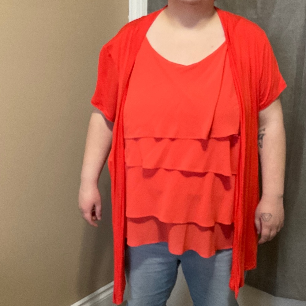 Ricki's Bright Red Layered Ruffle Blouse